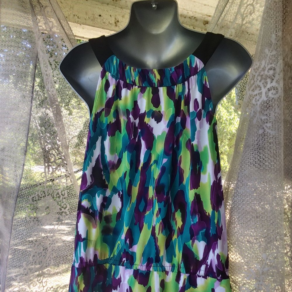 AB Studio Watercolor Halter Blouse Size S